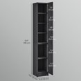 thumbnail image 3 of HOMCOM Armoire de Rangement Haute pour Salle de Bain avec 3 Tablettes Ajustables, Noir, 3 of 10