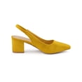 thumbnail image 3 of BLISSFUL STEP Women's Block Heel Pumps Slingback Heels Yellow 9, 3 of 7