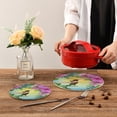 thumbnail image 3 of SKYSONIC Spring Hummingbird Flower Pot Holders Trivets, 2 Pcs Heat Resistant Trivets, Bird Floral Cotton Thread Weave Mats for Hot Pads Pans Pot Bowl Teapot for Kitchen Decor, 3 of 7