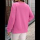 thumbnail image 5 of Sudadera Informal de Cuello Redondo para Mujer, Holgada, Suave y de Larga. Rosa Roja XL, 5 of 10