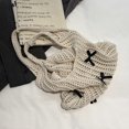 thumbnail image 4 of Bolso Mano Ganchillo Con Lazo para Mujer Tejido A La Gran Capacidad Viajes Al Aire Libre, 4 of 9