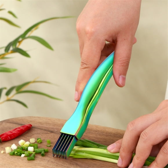 Kitchen Utensil Set Stainless Steel Scallion Cutter Shopped Onion Scallion Shredder Kitchen Onion Shredder For Chopping Cutting, Green