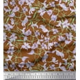 thumbnail image 1 of Soimoi Rayon Crepe Fabric Leaves & Wild Flower Floral Print Sewing Fabric Yard 46 Inch Wide, 1 of 3