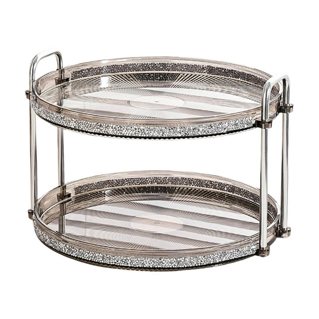 Plato para servir aperitivos de frutas, bandeja para servir de estilo europeo, plato para aperitivos y frutas, bandeja cosmética de Perfume para baño 2 niveles Sunnimix Bandeja de servir