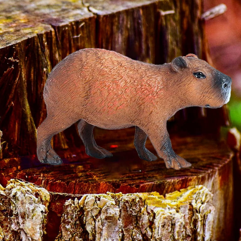 Simulated Animal Model Cognitive Playset Capybara Statue Capybara Figurines Model for Children Sand Table Desktop Ornament Party Toy Diorama Style A