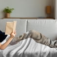 thumbnail image 3 of Kitty Soft Flannel Fleece Throw Blanket, Head Shot of a Cool Young Cat Facing Front, Cozy Plush for Indoor and Outdoor Use, 50" x 60", Dark Sand Brown White, by Ambesonne, 3 of 5