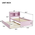 thumbnail image 7 of Miniyam Twin Size Bed with Trundle & Bookcase Headboard for Kids,Pink, 7 of 7