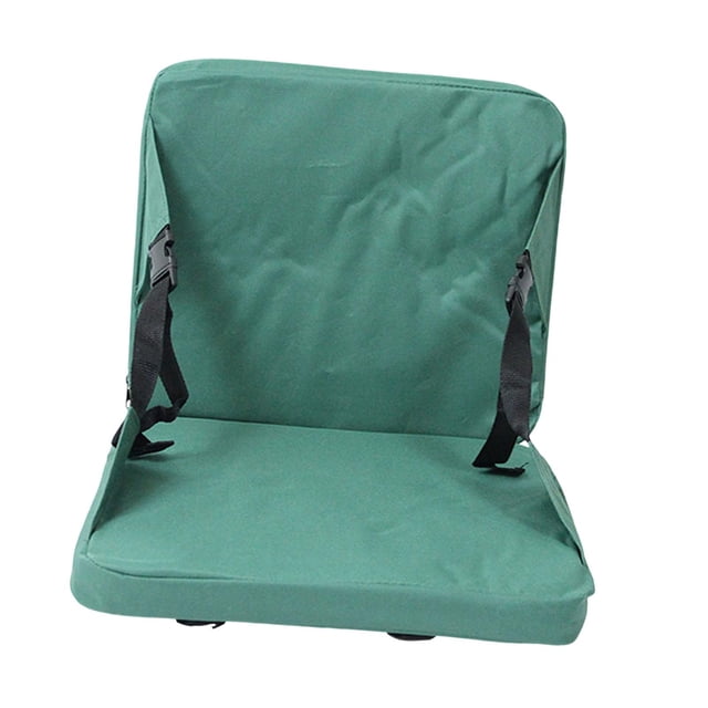 Cojín portátil para asiento de estadio, silla de suelo, tapete para sentarse, tela Oxford, cojín grueso con respaldo para acampar, eventos deportivos, verde
