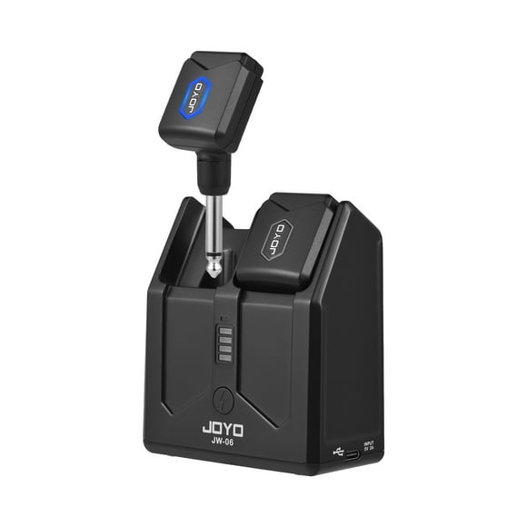 JOYO Wireless Guitar System Receiver Set with Charging Compartment Digital Wireless Audio Guitar Transceiver System for Electric Guitar Plug and Play 48K/24bit Real-time Transmission