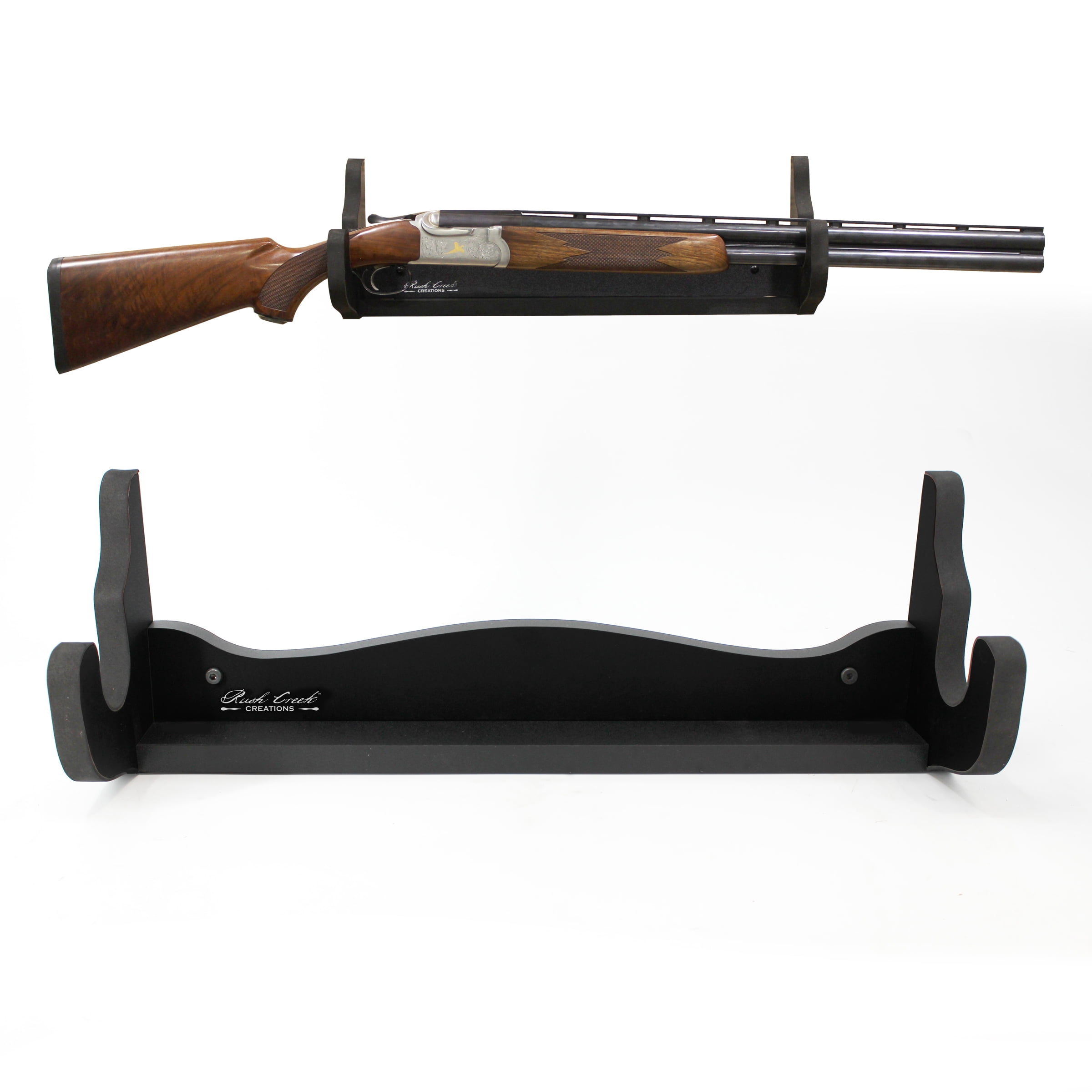 Rush Creek Creations | Indoor 1-Gun Rack for Wall for Shooting Rifles and Airsoft Shotguns, Single Gun Storage for Real Guns/Firearms, Premium Alternative for Single Gun Safe for Rifles and Pistols