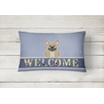 thumbnail image 2 of Carolines Treasures BB5591PW1216 French Bulldog Cream Welcome Canvas Fabric Decorative Pillow, 12H x16W, multicolor, 2 of 3