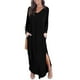 thumbnail image 1 of Vestido de manga larga para mujer, vestido de manga larga con escote en V lateral, vestido de manga larga con abertura lateral, el mejor de su clase, 1 of 5