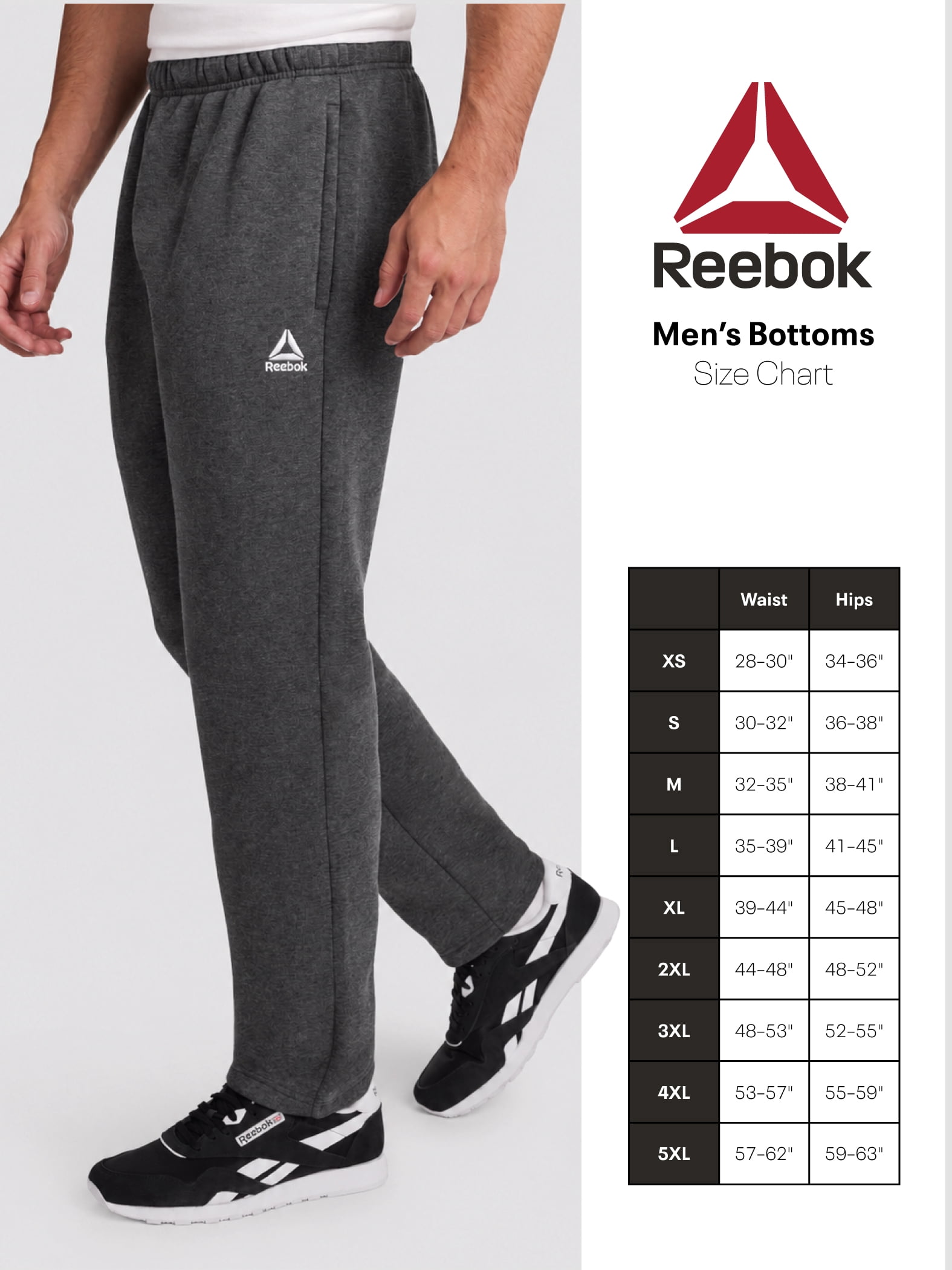 Reebok Men's & Big Men's Game Day Fleece Cargo Sweatpants, Sizes XS-5XL