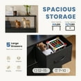 thumbnail image 3 of CONCETTA TV Stand Dresser with 5 Fabric Drawers and Open Shelving, Multi-functional Storage Unit Fits TV up to 45 inches for Bedroom Living Room Hallway, Black, 3 of 9