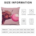 thumbnail image 5 of Highland Cow Throw Pillow Cover Highland Blowing Bubble Gum Cow Decorative Linen Cushion Cover Home Decoration for Couch Sofa Bed Multiple specifications&nbsp;, 5 of 5