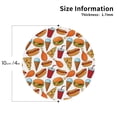 thumbnail image 2 of Yiaed Hot Dog Burger Print Leather Coasters for Drinks - Cup Coasters Coffee Table Kitchen Table Bar, Home & Office Gifts Handmade Drink Coasters-Round Shape, 2 of 6