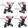 thumbnail image 4 of AILEEKISS 8-in-1 Kids Tricycle with Parental Bar, Folding Ride Trike for Child 1-6 Years, Pink, 4 of 11