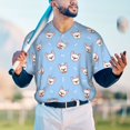 thumbnail image 4 of Fotbe French Bulldog Head Baseball Jersey Shirt for Men and Women, Casual Short Sleeves Button Down T-Shirt-Large, 4 of 9