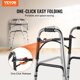 thumbnail image 2 of Andador plegable VEVOR de 2 botones con altura ajustable de 8 niveles y asas resistentes. Andador ligero de aluminio para personas mayores y discapacitadas, hasta 169 kg., 2 of 5