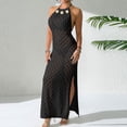 thumbnail image 4 of Tqcoqu Women's Swimsuit Crochet Swim Cover Up Summer Hollow Out Dress Beach Vacation Bathing Suit Cover Up Dress,Black,Women's S-XL, 4 of 6