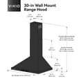 thumbnail image 4 of VIKIO 30 in Wall Mount Range Hood, 800 CFM High-Performance Ventilation, 3-Speed Fan, Convertible Installation, Matte Black, Touch Panel, LED Lights, 4 of 10