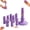 Purple, variant on Clay Flower Press Mold Set, DIY Modeling Clay Tools with 9 Shaping Sleeves, Reusable Flower Modular Clay Bloom Maker, Green
