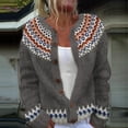 thumbnail image 2 of VISALY Women's Fall Knitted Cardigan Sweater Vintage Fair Isle Button Up Long Sleeve Sweater Sweatshirt Soft Open Front Jacket Cooat Dark Grey L, 2 of 4