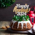 2024 Happy New Year Cake Topper Gold Glitter Stars Cheers To 2024