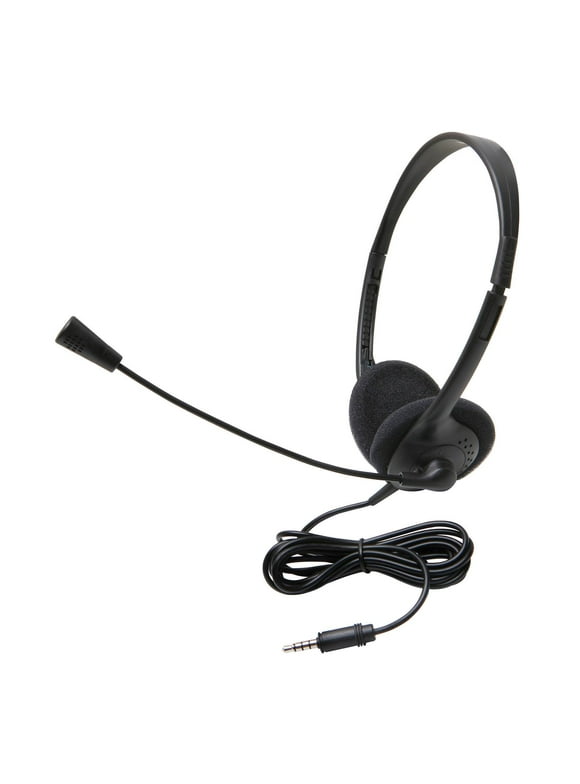 Califone 3065AVT Lightweight On-Ear Headset with Gooseneck Microphone, 3.5mm Plug, Black