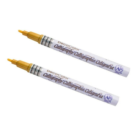 UPC: 0842497157337 | Marvy Uchida Calligraphy Opaque Paint Markers Gold 2/Pack