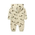 thumbnail image 3 of CUZIBR Baby Boys Girls Zipper Warm Hooded Romper Jumpsuit Oneise One-Pieces Long Sleeve T-Shirts Outfits Fall Winter Clothes Lovely Dailywear For Toddler, 3 of 3
