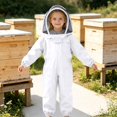 thumbnail image 2 of SNKSDGM Kids Full Body Beekeeping Suit with Mesh , Zip Up Multi Pocket Protective Coverall for 7-12 Years Old WH1 7-9Years, 2 of 6
