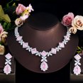 thumbnail image 7 of Classy Necklace Earrings Jewelry Cubic Zircon Pink Set for Bridesmaid Engagement, 7 of 7