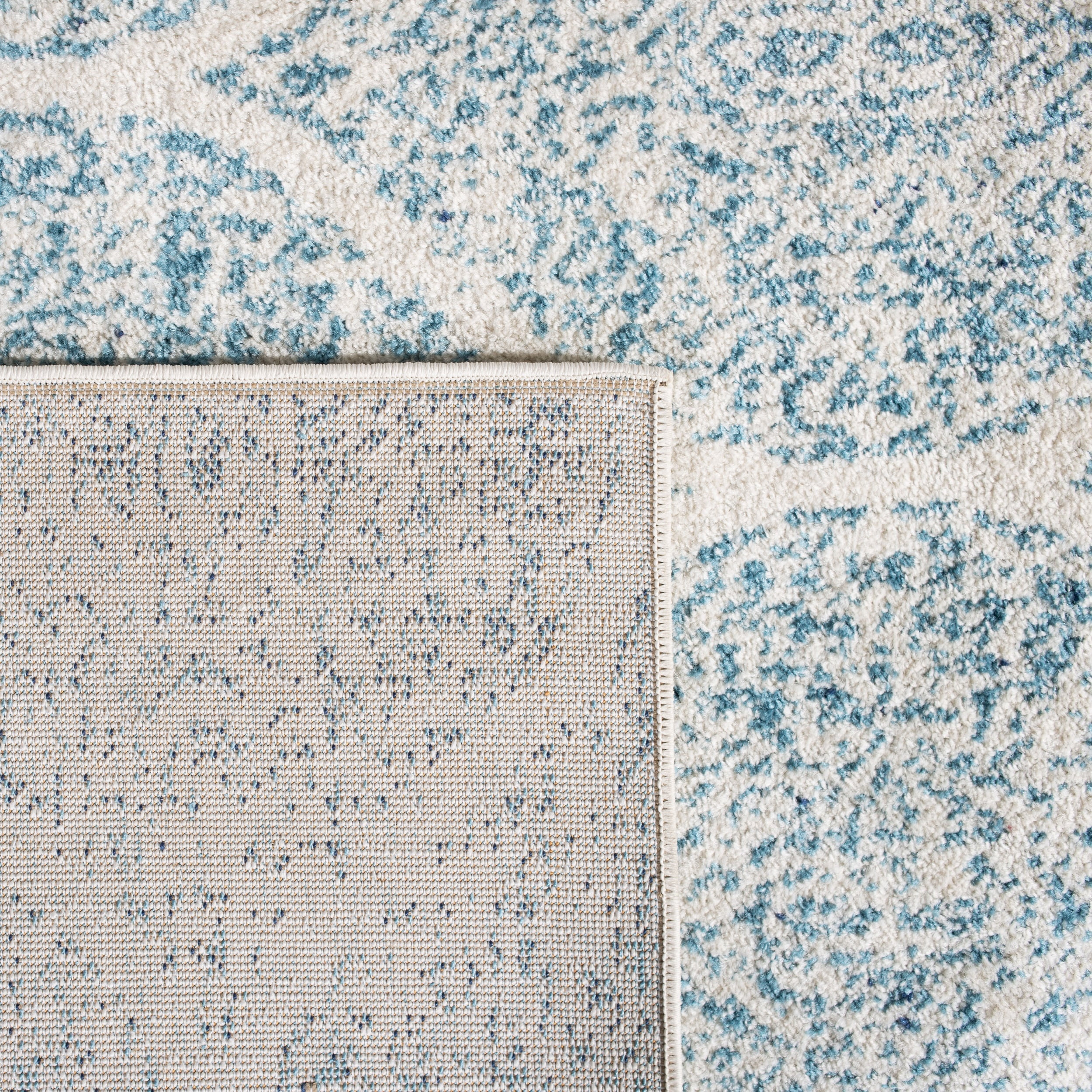 SAFAVIEH Madison Leighton Geometric Area Rug, Cream/Turquoise, 10' x 14'