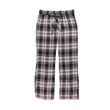 P.J. Salvage Womens Flannel Print Pajama Lounge Pants, Blue, Medium