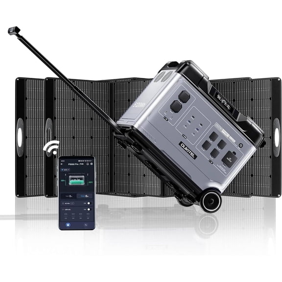 OUKITEL FFPOWER P5000 PRO Portable Power Station with 2x400W Solar Panel, 5120Wh Solar Generator, 3600W AC Outlets, APP Control LiFePO4 Power Station for Home Use, Power Outage, Camping, RV