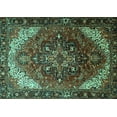 thumbnail image 1 of Ahgly Company Machine Washable Indoor Rectangle Persian Turquoise Blue Traditional Area Rugs, 3' x 5', 1 of 4