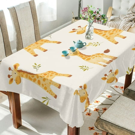 

WOBOGO Cartoon Giraffe Square Tablecloth 54×54in Polyester Fabric Tablecloth Washable Dust Resistant Wrinkle Resistant