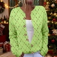 thumbnail image 2 of Christmas Womens Cardigan Sweaters Long Sleeve Fashion Open Front Tops Button Down Knit Coat Outwear, 2 of 5