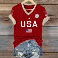 thumbnail image 6 of MEICHEN Women's Short Sleeve Patriotic Graphic Tee Us 250th Anniversary Print V Neck T Shirt Summer Casual Top Blouse, 6 of 7