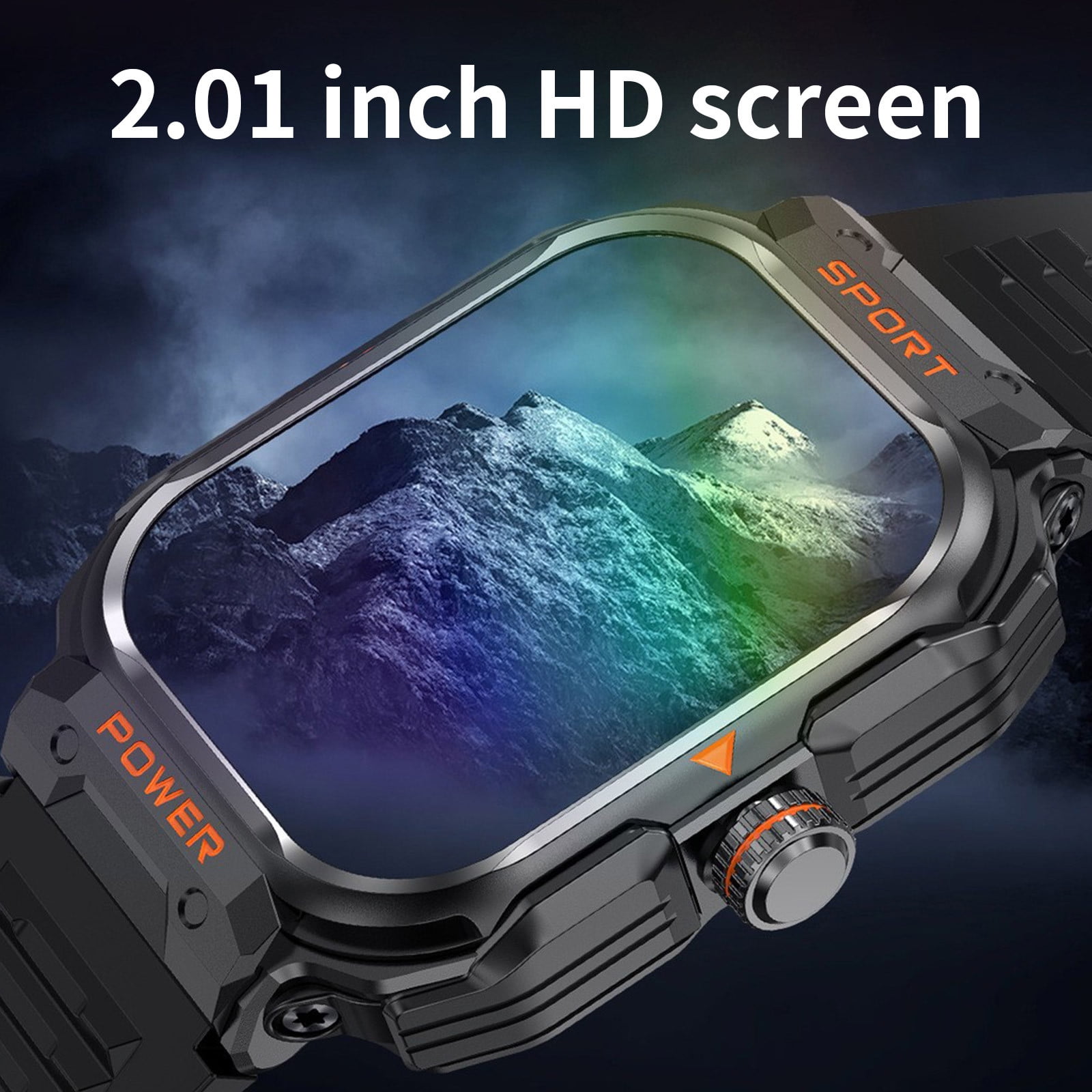 Hwkond Men's Smart Watches, Smart Sports Watch Watch Headphones 2 In 1 Smart Watch Bluetooth Call Music Control NFC Multi Sport Mode 2.01 HD Large Screen Support Wireless Call(Black)
