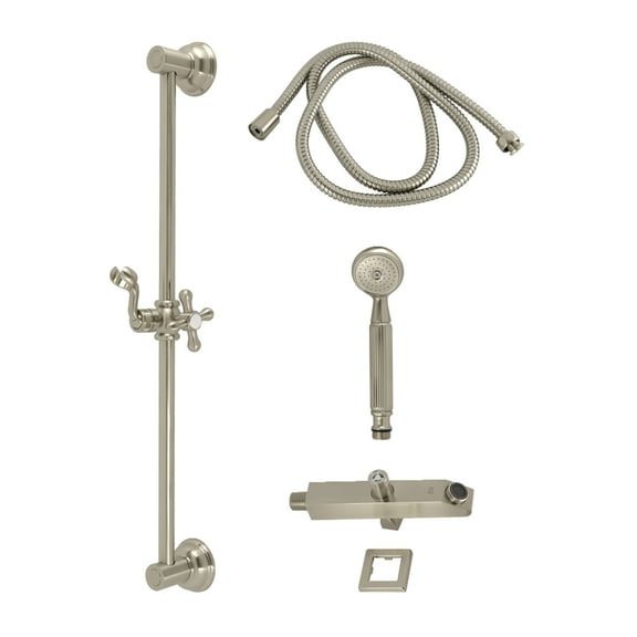 Kingston Brass KCK3428W8 Made to Match Shower System with Slide/Grab Bar and Hand Shower, Brushed Nickel