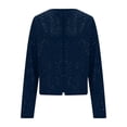 thumbnail image 4 of ASDFVBKG Women's Plus Size Sequin Jacket Open Front Sparkly Glitter Long Sleeve Blazer Cropped Dressy Coat Loose Jackets Navy L, 4 of 5