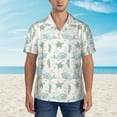 thumbnail image 2 of Fotbe Whale And Turtle Hawaiian Shirt for Men Unisex Summer Beach Casual Short Sleeve Cotton Linen Button Down Shirts-X-Large, 2 of 5