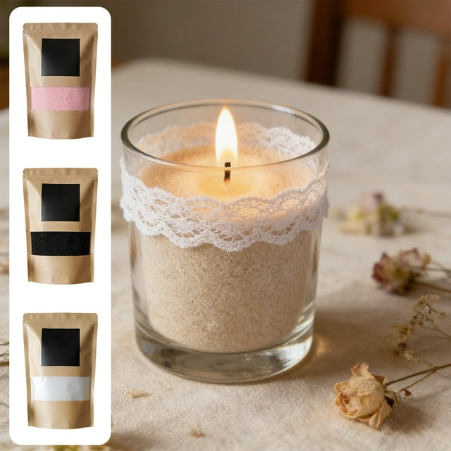 Sand Wax Black Aromatherapy Scented Sand Wax Candle Pearl Wax DIY Refillable Candle for Home Fragrance Clean Burning Smokeless Relaxing Gift(1Pcs) Rkxzt