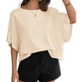 thumbnail image 4 of Summer Short Sleeve Oversize Loose Women Casual Batwing T Shirt Tops, 4 of 6