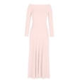 thumbnail image 5 of Diufon Womens Fall off Shoulder Dresses Casual Long Sleeve Maxi Dress Solid Color Breathable Dress, 5 of 6