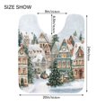 thumbnail image 2 of U-Shaped Toilet Mat Plush Bathroom Rug Mat Non Slip Bathroom Mats Cozy Winter Town with Snow, 2 of 5