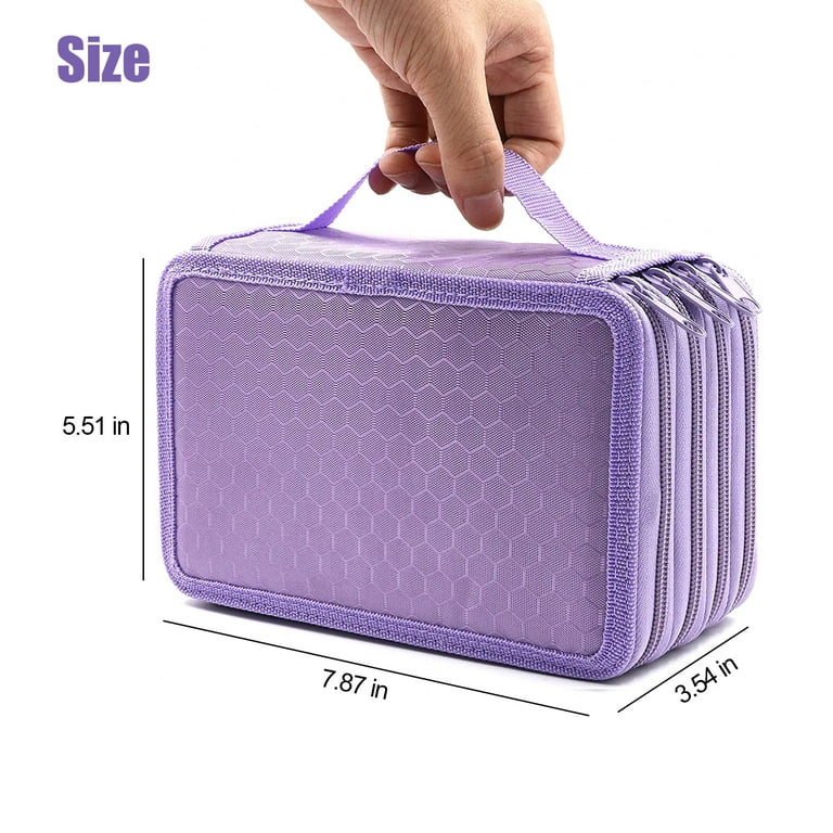 BTSKY® Handy Wareable Oxford Colored Pencil Case 72 Slots Pencil Organizer  (Purple)