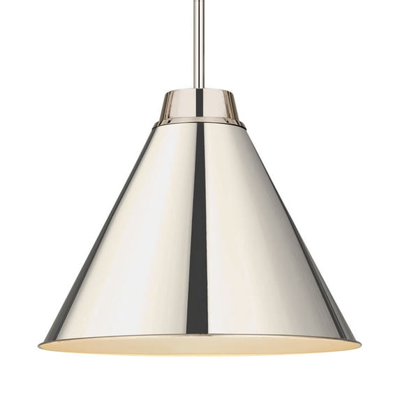 6011P18-PN-Z-Lite-Eaton - 1 Light Pendant in Sleek Style - 18 Inches Wide by 15.5 Inches High-Polished Nickel Finish